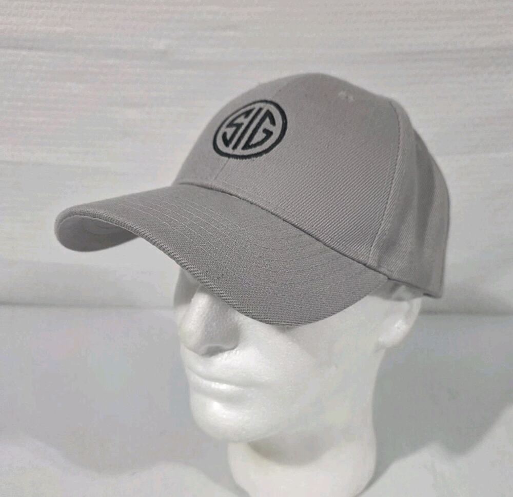 SIG SAUER Hat Cap Snap Back One Size Gray Circle Logo Mens Shooting Gun Range